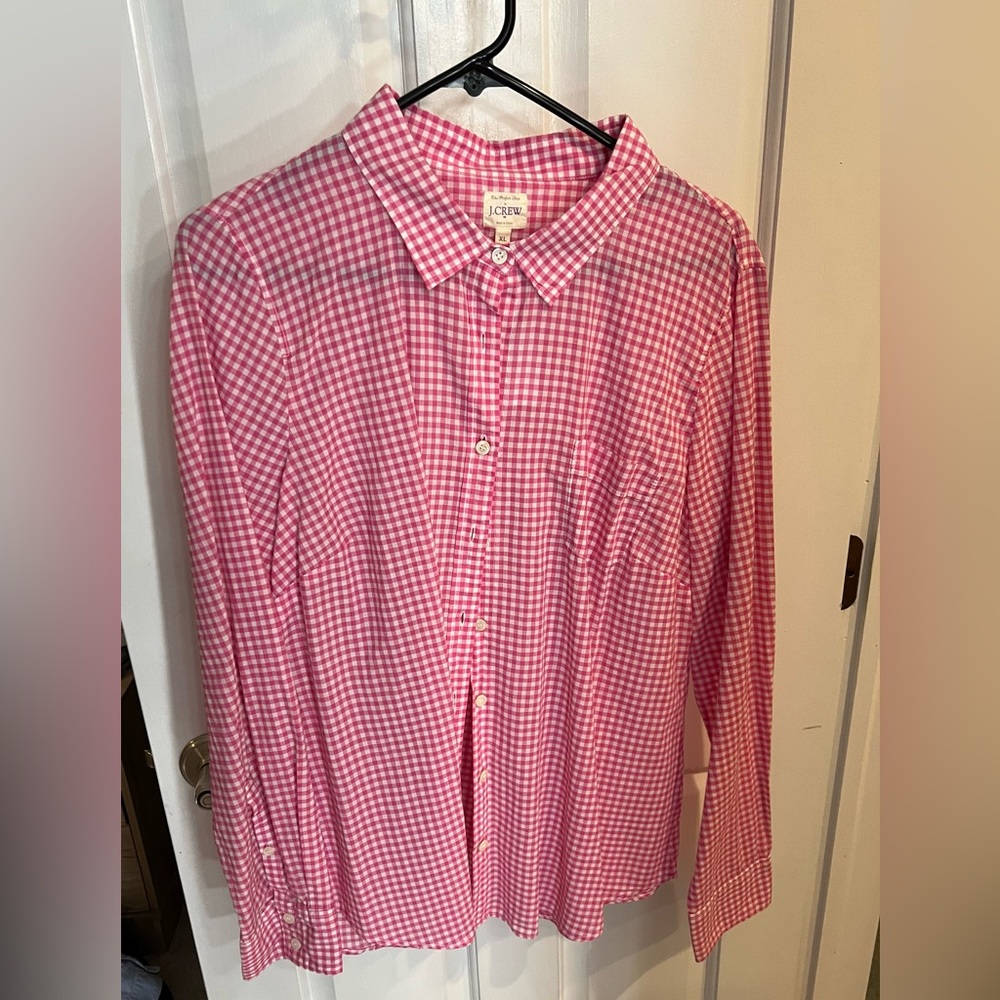 J. Crew Pink Gingham Women's Blouse
